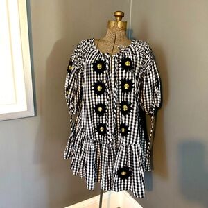 Innika Choo Mini Frill Smocked Dress 100% Cotton One Size